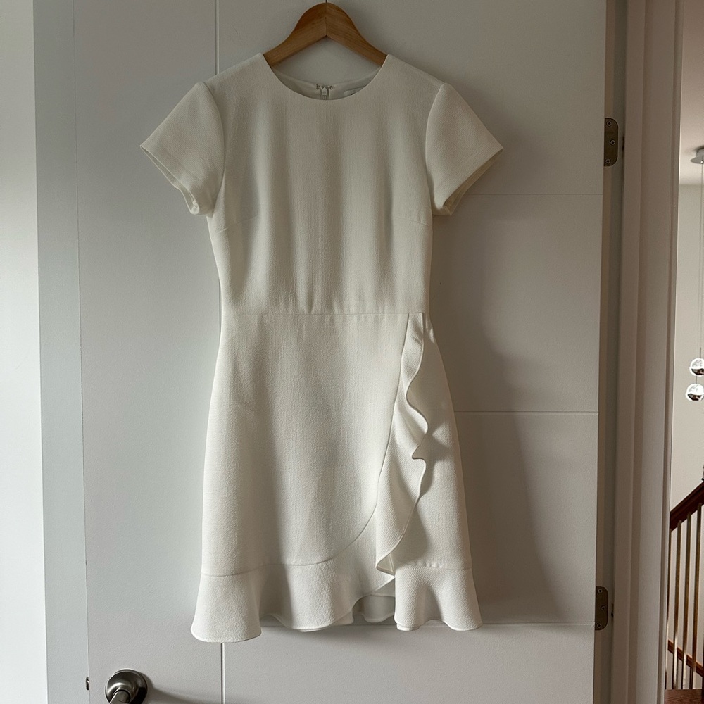 Club Monaco White Ruffle Dress